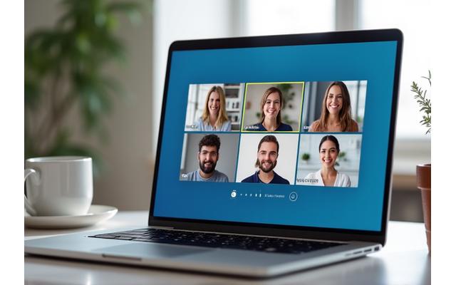 Schermo di un webinar con persone interattive, che rappresenta il webinar mensile gratuito.