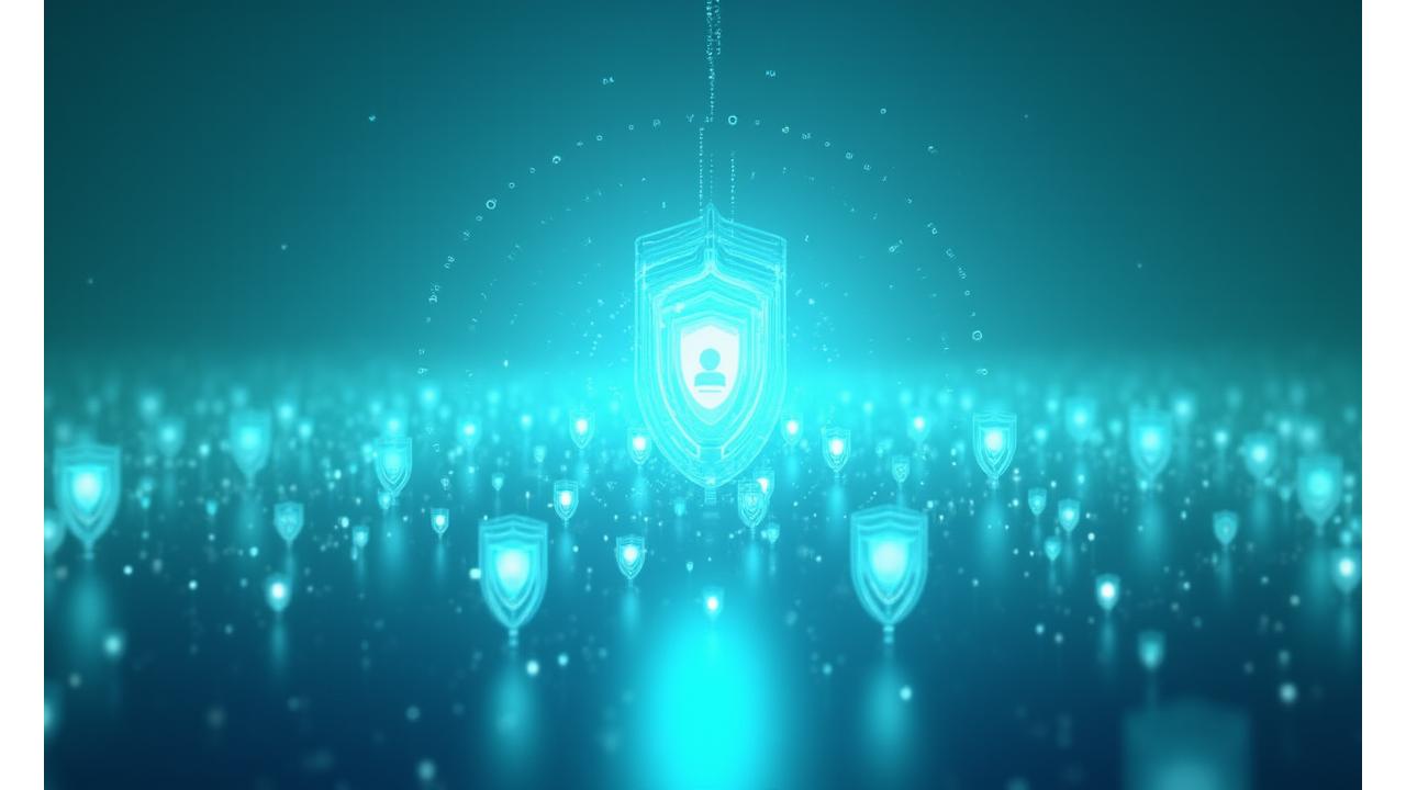 Concetto astratto di protezione dati personali e navigazione web sicura a vita serena
