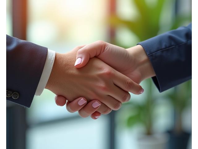 Mani che si stringono in segno di fiducia e collaborazione